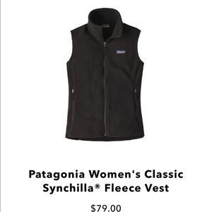 Used Patagonia Fleece Vest in Black Size Small